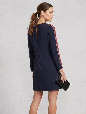 Athletic Stripe Banana Republic Navy Petite Shift Dress 8P